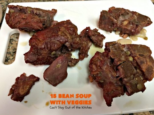 15 Bean Soup with Veggies | Can't Stay Out of the Kitchen | this is one of our favorite #soup recipes. It is sooo delicious. It's #glutenfree & chocked full of #veggies & #beans. #ham