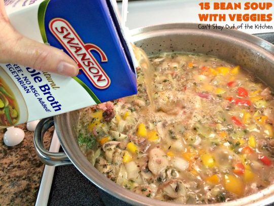 15 Bean Soup with Veggies | Can't Stay Out of the Kitchen | this is one of our favorite #soup recipes. It is sooo delicious. It's #glutenfree & chocked full of #veggies & #beans. #ham