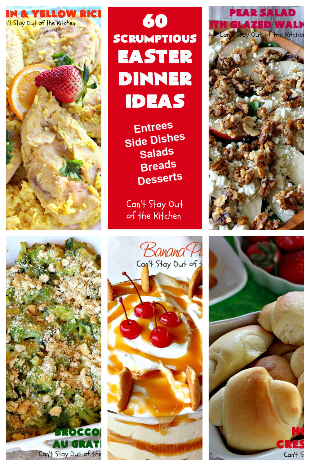 60 Scrumptious Easter Dinner Ideas | Can't Stay Out of the Kitchen | Beef up your #Easter dinner menu with some new #recipes! Choose from #entrees, #SideDishes, #Salads, #Breads or #Desserts. #EasterDinnerMenu #Easter #EasterDinner #60ScrumptiousEasterDinnerIdeas