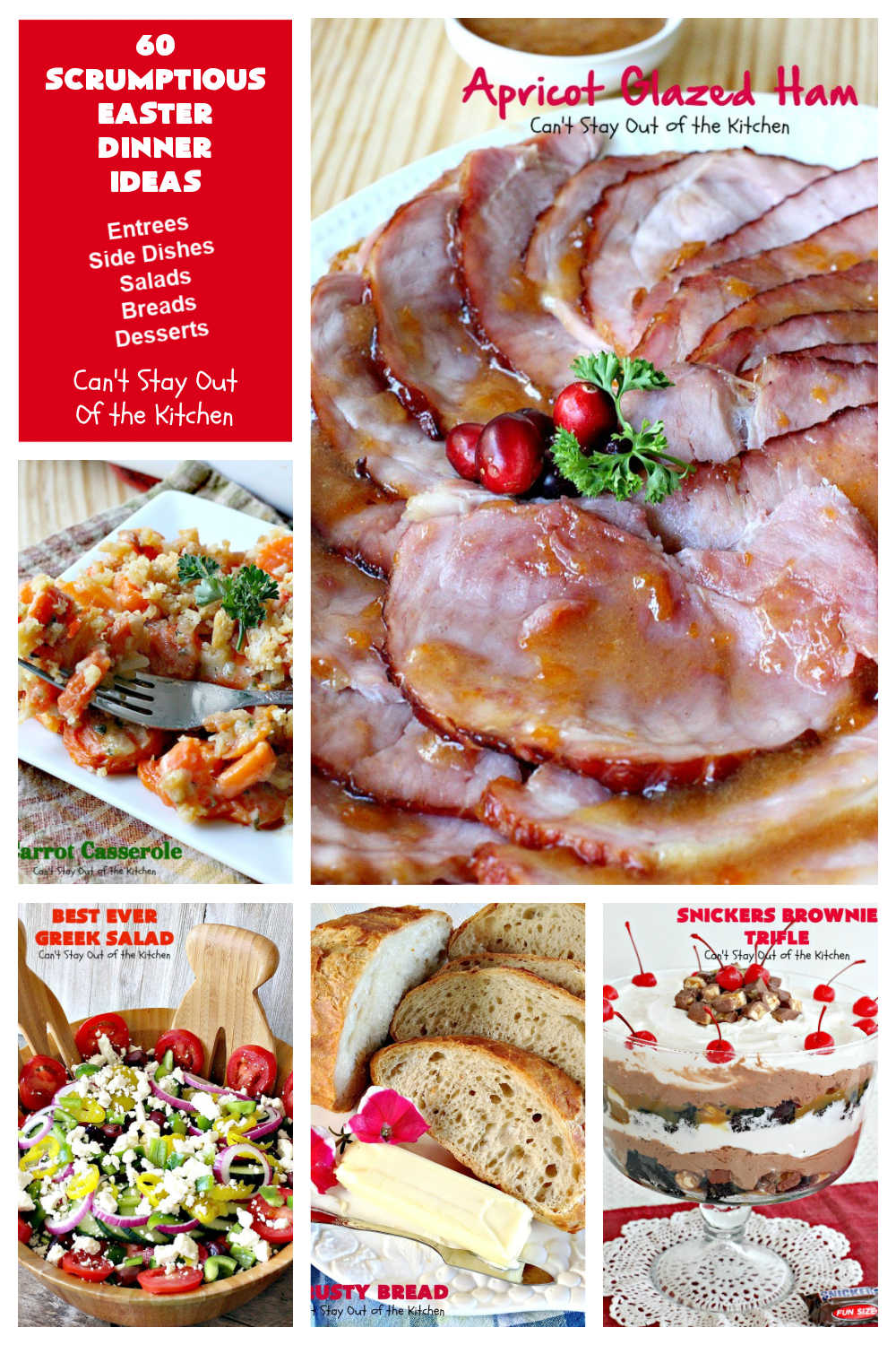 60 Scrumptious Easter Dinner Ideas | Can't Stay Out of the Kitchen | Beef up your #Easter dinner menu with some new #recipes! Choose from #entrees, #SideDishes, #Salads, #Breads or #Desserts. #EasterDinnerMenu #Easter #EasterDinner #60ScrumptiousEasterDinnerIdeas
