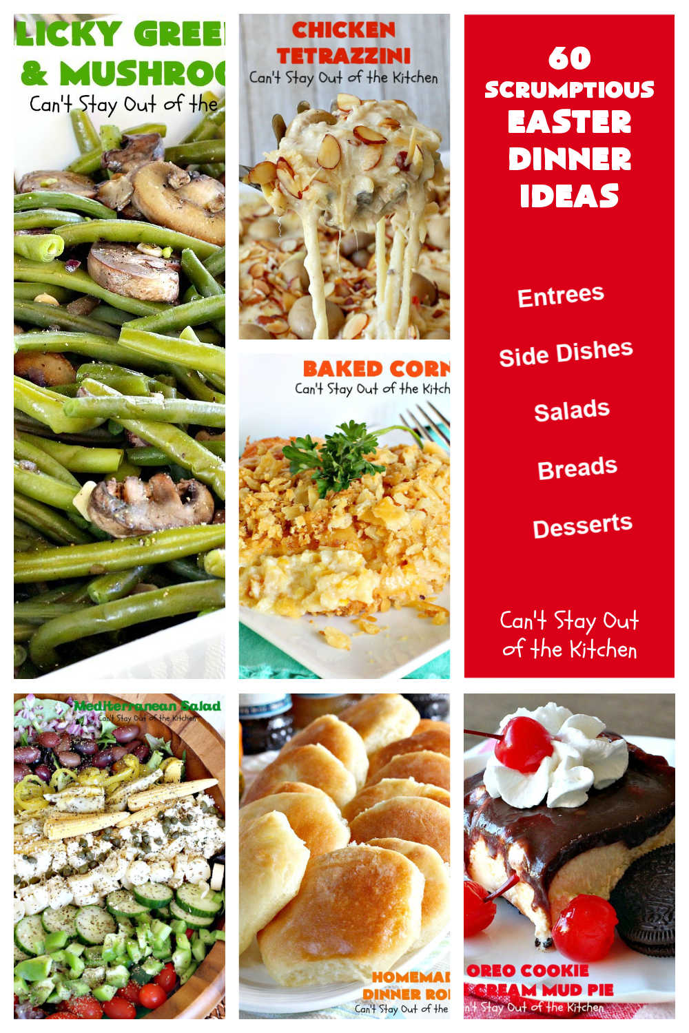 60 Scrumptious Easter Dinner Ideas | Can't Stay Out of the Kitchen | Beef up your #Easter dinner menu with some new #recipes! Choose from #entrees, #SideDishes, #Salads, #Breads or #Desserts. #EasterDinnerMenu #Easter #EasterDinner #60ScrumptiousEasterDinnerIdeas