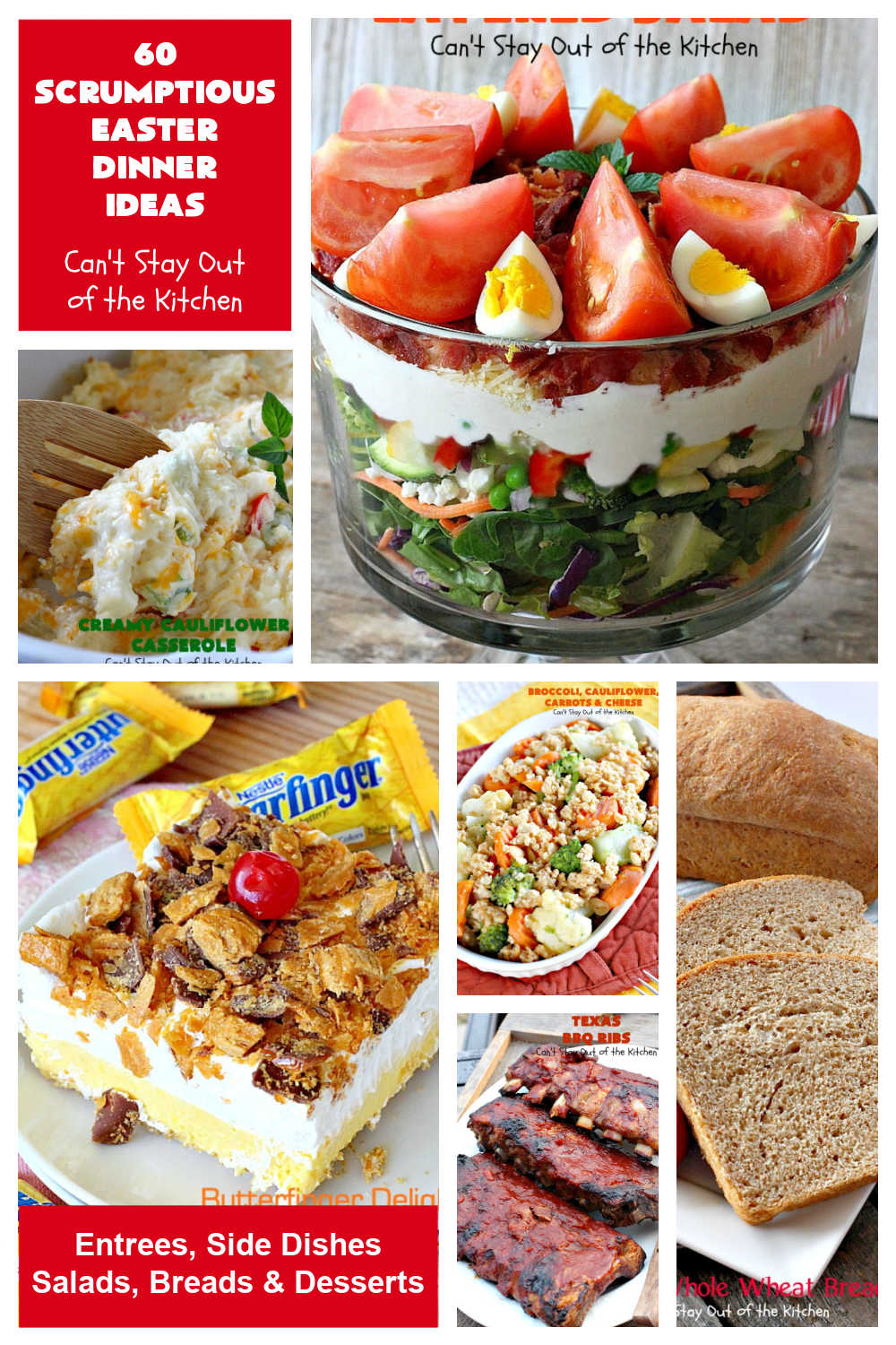 60 Scrumptious Easter Dinner Ideas | Can't Stay Out of the Kitchen | Beef up your #Easter dinner menu with some new #recipes! Choose from #entrees, #SideDishes, #Salads, #Breads or #Desserts. #EasterDinnerMenu #Easter #EasterDinner #60ScrumptiousEasterDinnerIdeas