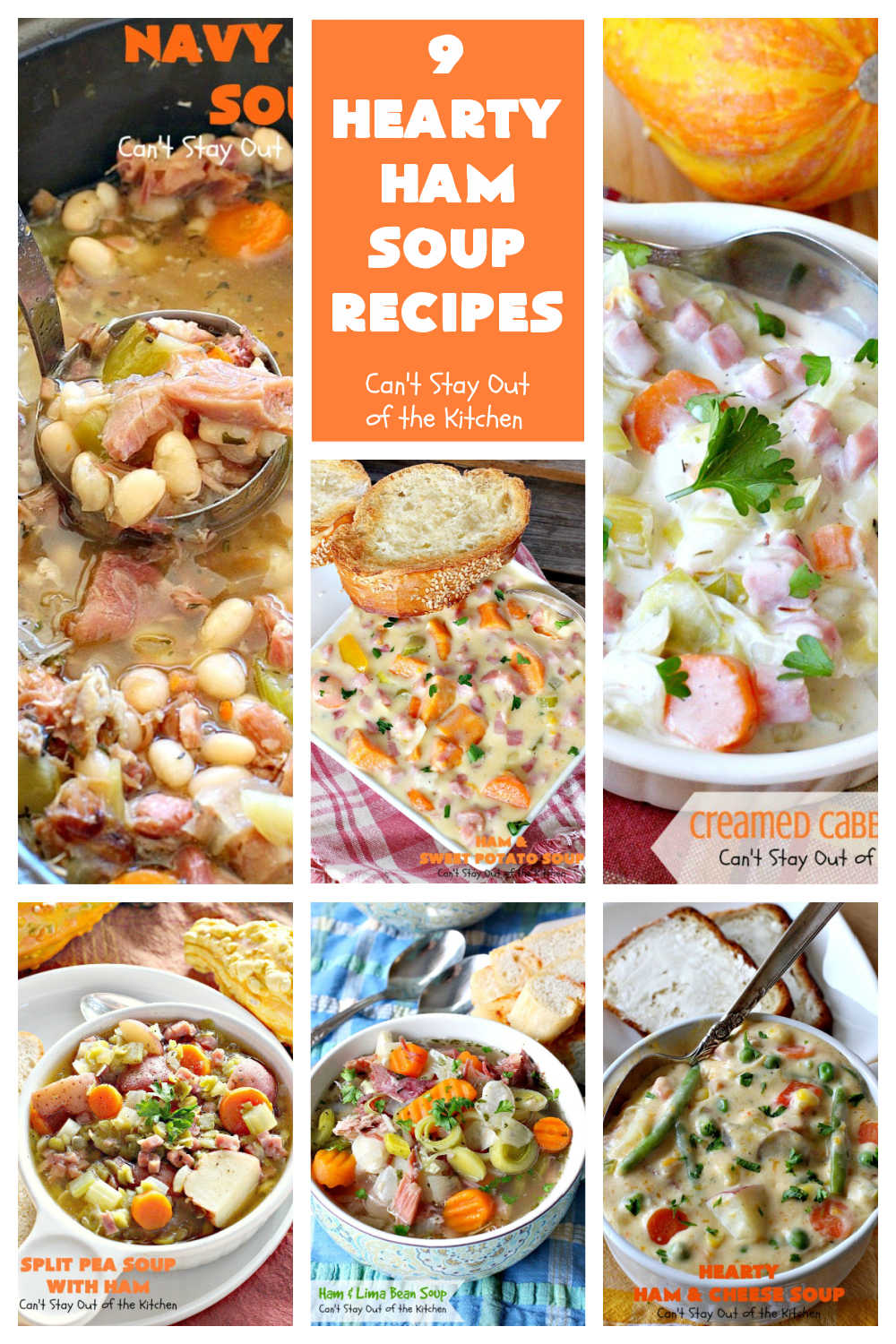 9 Hearty Ham Soup Recipes | Can't Stay Out of the Kitchen | 9 delicious ways to use up leftover #ham from #Easter or other special occasions. These #soup #recipes are hearty, filling & satisfying. Perfect comfort food for winter months. #chowder #HamSoup #HamSoupRecipes #9HeartyHamSoupRecipes