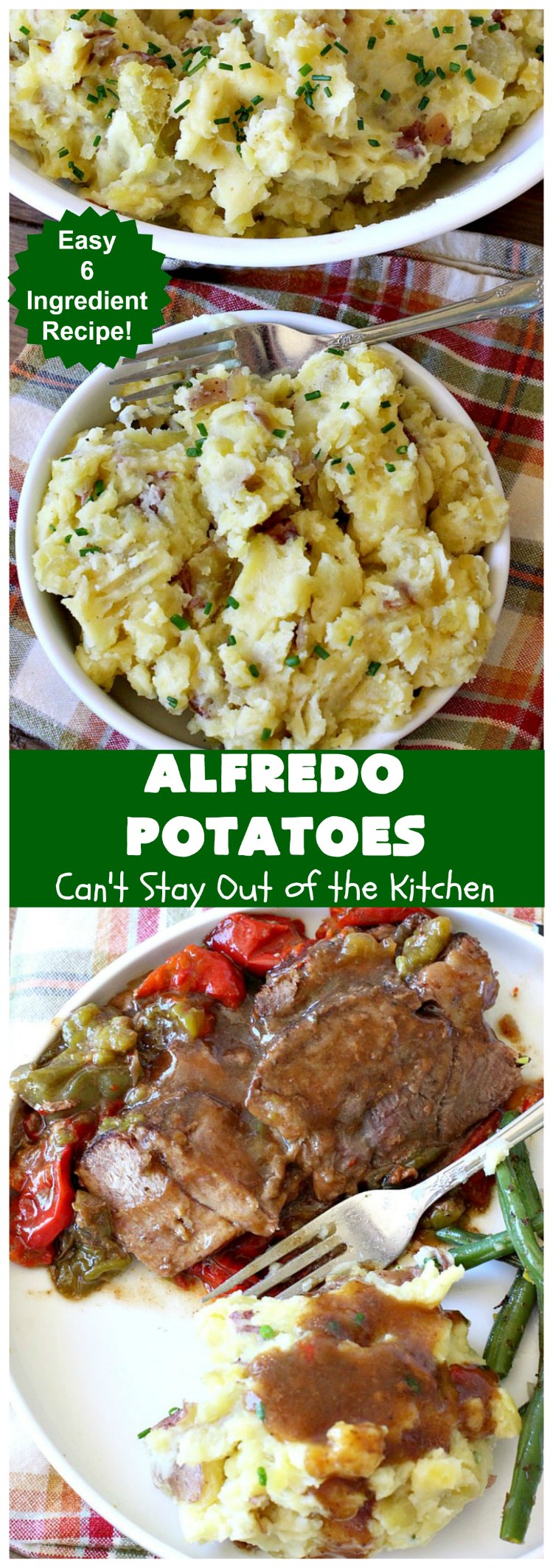 Alfredo Potatoes | Can't Stay Out of the Kitchen | one of the most enjoyable ways to enjoy #MashedPotatoes ever! Terrific for #holiday or company dinners. #potatoes #AlfredoSauce #AlfredoPotatoes