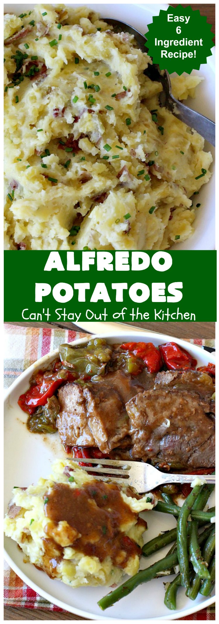 Alfredo Potatoes | Can't Stay Out of the Kitchen | one of the most enjoyable ways to enjoy #MashedPotatoes ever! Terrific for #holiday or company dinners. #potatoes #AlfredoSauce #AlfredoPotatoes