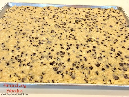 Almond Joy Blondies | Can't Stay Out of the Kitchen | these rich and decadent #cookies are divine. Perfect #dessert for any occasion. The icing is to die for! #chocolate #coconut #almonds