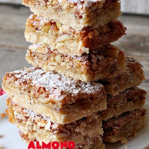 Almond Toffee Bars | Can't Stay Out of the Kitchen | each delicious bar-type #cookie is filled with #toffee, #coconut & #almonds. They're irresistible & so delicious. #dessert #AlmondDessert #ToffeeDessert #HolidayDessert #ValentinesDayDessert #SuperBowlDessert #Tailgating