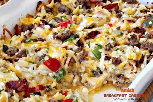 Amish Breakfast Casserole | Can't Stay Out of the Kitchen | one of the tastiest most delightful #breakfast #casseroles ever! This one uses 2 meats and 3 cheeses! Fabulous for #holiday breakfasts.