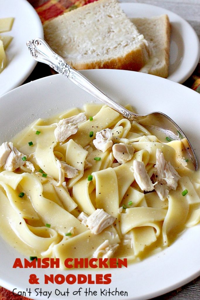 Amish Chicken and Noodles | Can't Stay Out of the Kitchen | this fantastic 30-minute recipe uses only 6 ingredients. It's so quick & easy for weeknight dinners. We've served it several times for company & everyone loved it! #Amish #chicken #noodles 