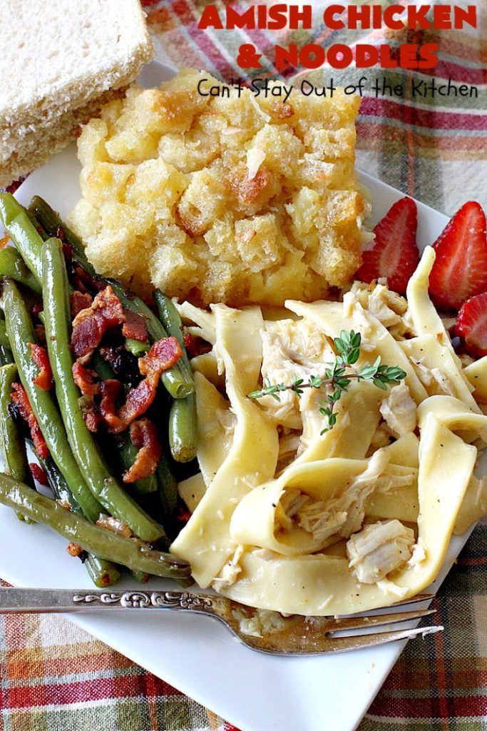 Amish Chicken and Noodles | Can't Stay Out of the Kitchen | this fantastic 30-minute recipe uses only 6 ingredients. It's so quick & easy for weeknight dinners. We've served it several times for company & everyone loved it! #Amish #chicken #noodles 
