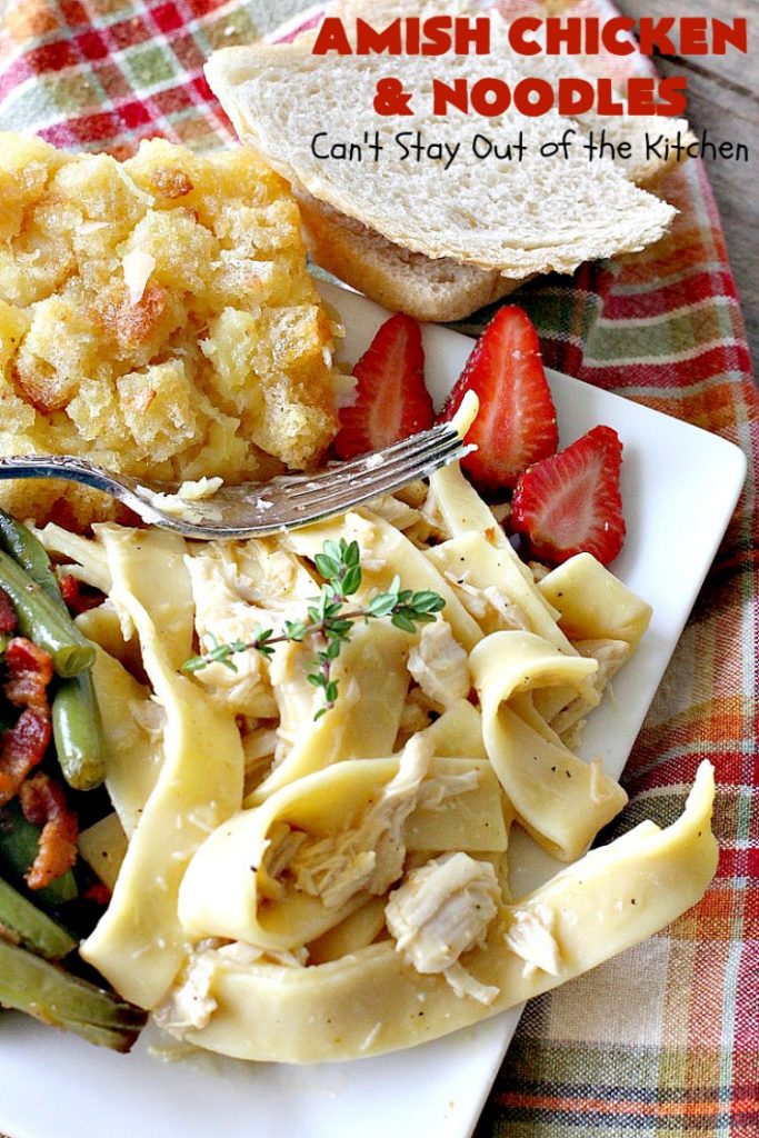 Amish Chicken and Noodles | Can't Stay Out of the Kitchen | this fantastic 30-minute recipe uses only 6 ingredients. It's so quick & easy for weeknight dinners. We've served it several times for company & everyone loved it! #Amish #chicken #noodles 