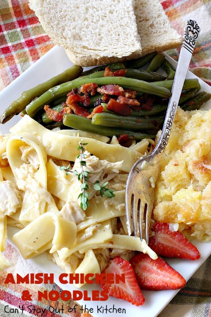 Amish Chicken and Noodles | Can't Stay Out of the Kitchen | this fantastic 30-minute recipe uses only 6 ingredients. It's so quick & easy for weeknight dinners. We've served it several times for company & everyone loved it! #Amish #chicken #noodles 