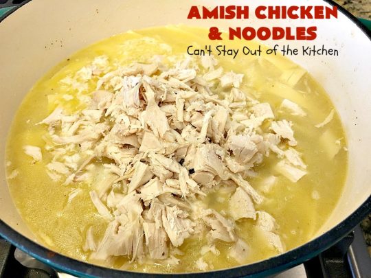 Amish Chicken and Noodles | Can't Stay Out of the Kitchen | this fantastic 30-minute recipe uses only 6 ingredients. It's so quick & easy for weeknight dinners. We've served it several times for company & everyone loved it! #Amish #chicken #noodles 