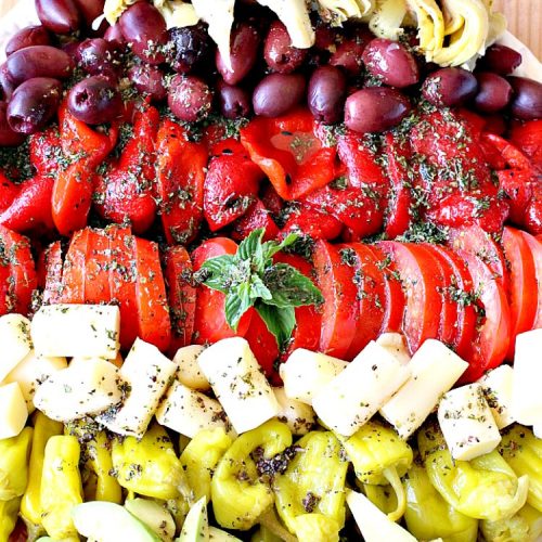 Antipasto Salad | Can't Stay Out of the Kitchen | this amazingly healthy #salad has a delicious, homemade #GreekSalad dressing. #avocados #pepperocinis #mozzarellacheese #glutenfree