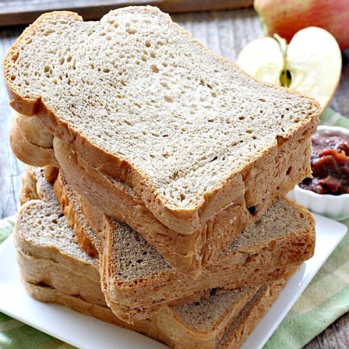 Apple Butter Bread | Can't Stay Out of the Kitchen | one of our favorite #breadmaker recipes for homemade #bread. Quick, easy & delicious. Great with homemade #applebutter too. #apple