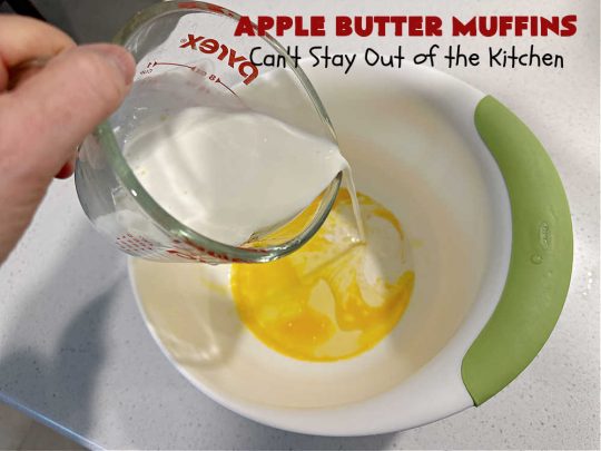 Apple Butter Muffins | Can't Stay Out of the Kitchen | Prepare to drool over these outstanding #muffins. They taste just like #CinnamonToastCrunch on top and #ApplePie in the middle! Every bite is rich, decadent & heavenly. Terrific for a weekend, company or #holiday #breakfast or #brunch. You won't be able to gobble them up fast enough! #AppleButter #pecans #BreakfastMuffins #HolidayMuffins #AppleButterMuffins