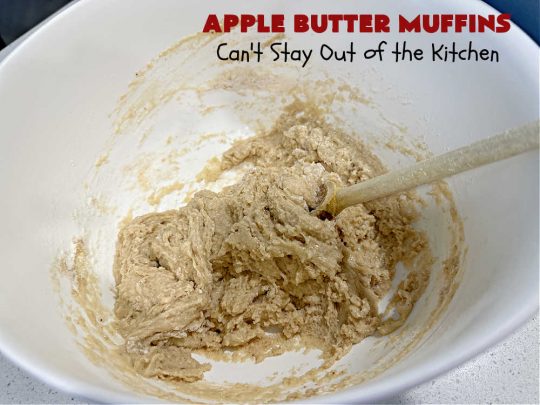 Apple Butter Muffins | Can't Stay Out of the Kitchen | Prepare to drool over these outstanding #muffins. They taste just like #CinnamonToastCrunch on top and #ApplePie in the middle! Every bite is rich, decadent & heavenly. Terrific for a weekend, company or #holiday #breakfast or #brunch. You won't be able to gobble them up fast enough! #AppleButter #pecans #BreakfastMuffins #HolidayMuffins #AppleButterMuffins