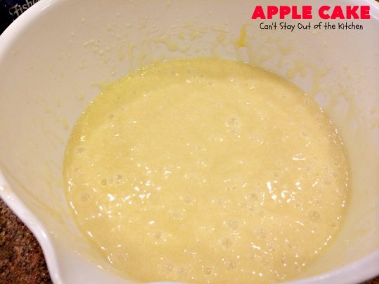 Apple Cake | Can't Stay Out of the Kitchen | This fantastic #apple #cake is filled with apples & #pecans & glazed with a homemade #caramel icing. It's absolutely divine! We serve it for #breakfast as a #coffeecake or for #dessert. #applecake #appledessert