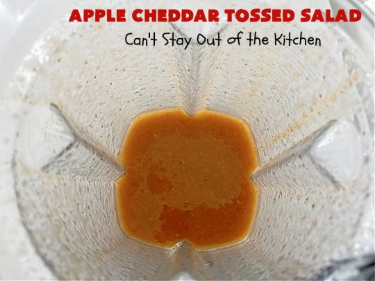 Apple Cheddar Tossed Salad | Can't Stay Out of the Kitchen | This light & refreshing #TossedSalad includes #apples, #grapes, #ToastedWalnuts & #CheddarCheese. The Homemade #SaladDressing is fantastic. This is a terrific #salad for company or #holiday dinners as well as regular family dinners. #GlutenFree #healthy #SideDish #AppleCheddarTossedSalad