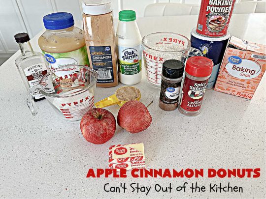 Apple Cinnamon Donuts | Can't Stay Out of the Kitchen | Brighten up your day with a batch of these fantastic #donuts. #AppleCinnamonDonuts include both #applesauce & #apples & they're rolled in melted butter and dredged in a #cinnamon-sugar mixture. Terrific for a weekend, company or #holiday #breakfast. You'll be swooning from the first bite! #HolidayBreakfast