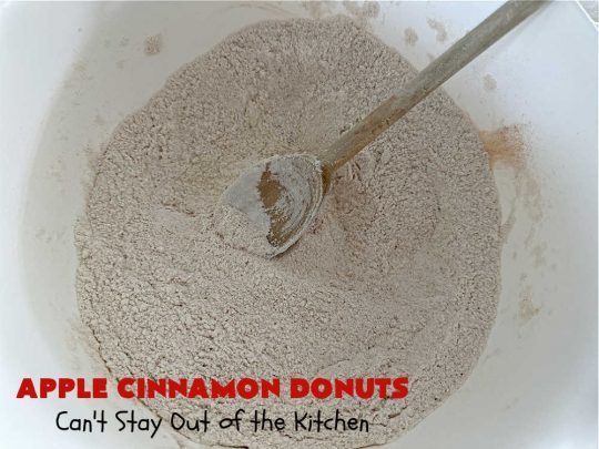Apple Cinnamon Donuts | Can't Stay Out of the Kitchen | Brighten up your day with a batch of these fantastic #donuts. #AppleCinnamonDonuts include both #applesauce & #apples & they're rolled in melted butter and dredged in a #cinnamon-sugar mixture. Terrific for a weekend, company or #holiday #breakfast. You'll be swooning from the first bite! #HolidayBreakfast