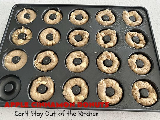 Apple Cinnamon Donuts | Can't Stay Out of the Kitchen | Brighten up your day with a batch of these fantastic #donuts. #AppleCinnamonDonuts include both #applesauce & #apples & they're rolled in melted butter and dredged in a #cinnamon-sugar mixture. Terrific for a weekend, company or #holiday #breakfast. You'll be swooning from the first bite! #HolidayBreakfast