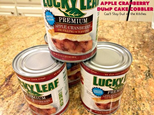 Apple Cranberry Dump Cake Cobbler | Can't Stay Out of the Kitchen | this festive & beautiful #DumpCake #recipe uses only 5 ingredients! It's perfect for a company or #holiday #dessert, especially between #Thanksgiving and #Christmas! #cobbler #AppleCranberryDumpCakeCobbler #coconut #AppleCobbler #AppleCranberryCobbler #pecans