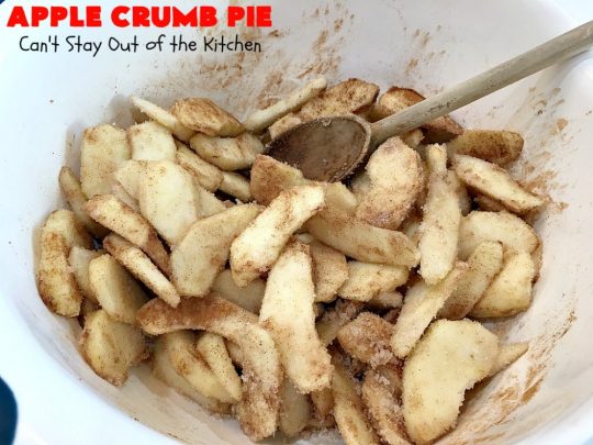 Apple Crumb Pie | Can't Stay Out of the Kitchen | my Mom's fantastic old-fashioned #recipe. Great for family, company or #holiday dinners. #Christmas #Thanksgiving #pie #AppleCrumbPie