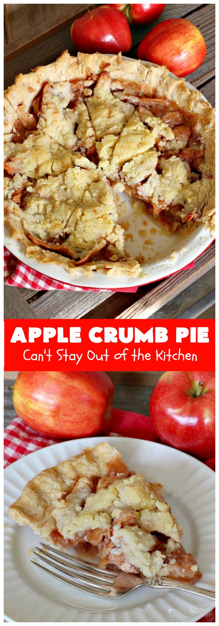 Apple Crumb Pie | Can't Stay Out of the Kitchen | my Mom's fantastic old-fashioned #recipe. Great for family, company or #holiday dinners. #Christmas #Thanksgiving #pie #AppleCrumbPie