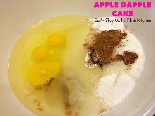 Apple Dapple Cake | Can't Stay Out of the Kitchen | this favorite #apple #cake is filled with #apples, #walnuts & #coconut. It's a terrific #dessert cake or can be used as a #breakfast #coffeecake. #applecake