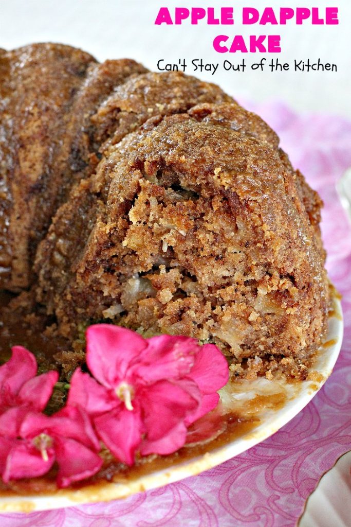 Apple Dapple Cake | Can't Stay Out of the Kitchen | this favorite #apple #cake is filled with #apples, #walnuts & #coconut. It's a terrific #dessert cake or can be used as a #breakfast #coffeecake. #applecake
