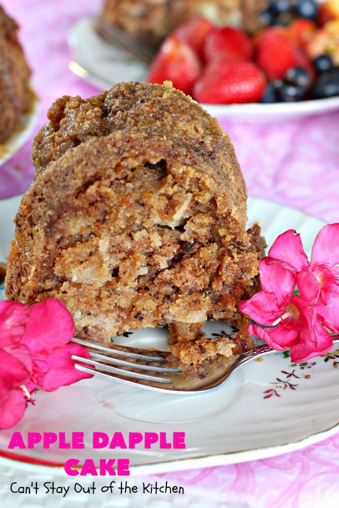 Apple Dapple Cake | Can't Stay Out of the Kitchen | this favorite #apple #cake is filled with #apples, #walnuts & #coconut. It's a terrific #dessert cake or can be used as a #breakfast #coffeecake. #applecake