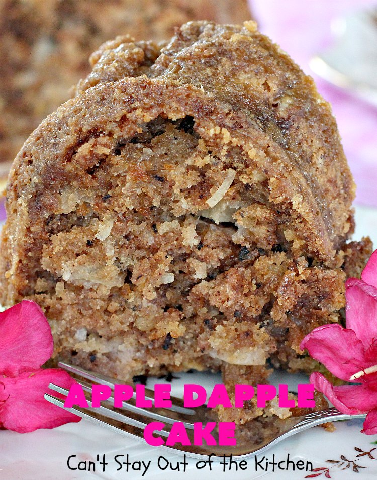 Apple Dapple Cake | Can't Stay Out of the Kitchen | this favorite #apple #cake is filled with #apples, #walnuts & #coconut. It's a terrific #dessert cake or can be used as a #breakfast #coffeecake. #applecake