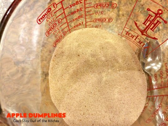 Apple Dumplings | Can't Stay Out of the Kitchen | this is my favorite #dessert. It's absolutely melt-in-your-mouth delicious. #apples are filled with #cinnamon-sugar, rolled in pie crust & glazed with a cinnamon-sugar syrup. Terrific dessert for company or #holidays.