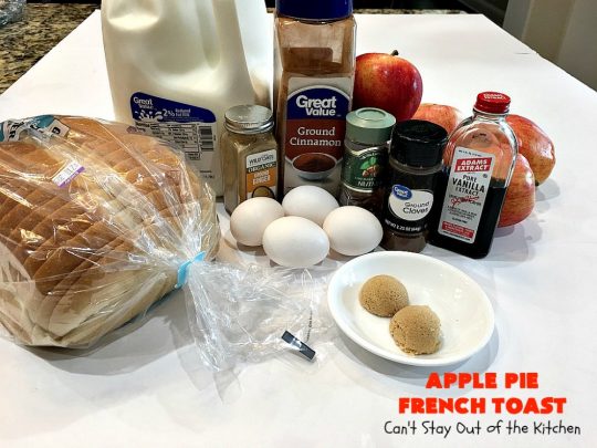 Apple Pie French Toast | Can't Stay Out of the Kitchen | Can't Stay Out of the Kitchen | this spectacular #FrenchToast #recipe tastes like eating #ApplePie with French Toast. It's just awesome. Our guests raved over it. Perfect for company or #holidays like #MothersDay or #FathersDay, too. #ApplePieFrenchToast #Holiday #Breakfast #HolidayBreakfast #MothersDayBreakfast #FathersDayBreakfast #apples #cinnamon