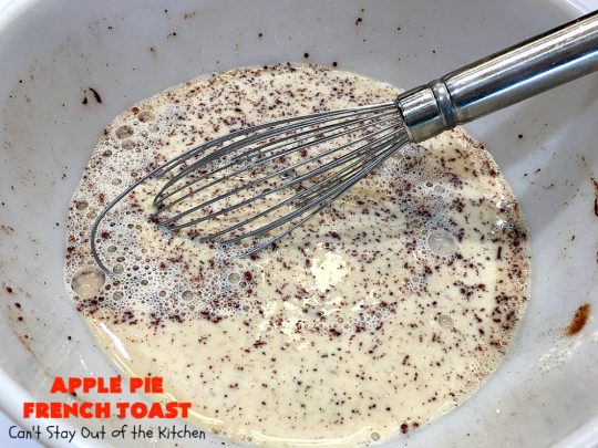 Apple Pie French Toast | Can't Stay Out of the Kitchen | Can't Stay Out of the Kitchen | this spectacular #FrenchToast #recipe tastes like eating #ApplePie with French Toast. It's just awesome. Our guests raved over it. Perfect for company or #holidays like #MothersDay or #FathersDay, too. #ApplePieFrenchToast #Holiday #Breakfast #HolidayBreakfast #MothersDayBreakfast #FathersDayBreakfast #apples #cinnamon