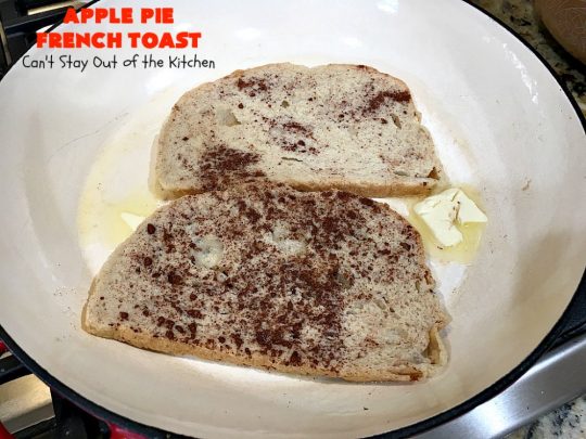 Apple Pie French Toast | Can't Stay Out of the Kitchen | Can't Stay Out of the Kitchen | this spectacular #FrenchToast #recipe tastes like eating #ApplePie with French Toast. It's just awesome. Our guests raved over it. Perfect for company or #holidays like #MothersDay or #FathersDay, too. #ApplePieFrenchToast #Holiday #Breakfast #HolidayBreakfast #MothersDayBreakfast #FathersDayBreakfast #apples #cinnamon