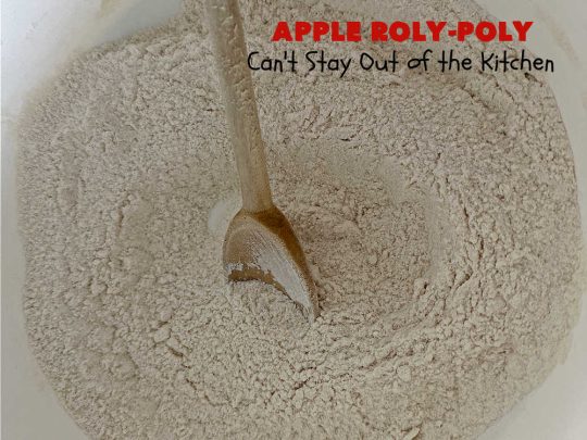 Apply Roly-Poly | Can't Stay Out of the Kitchen | #AppleRolyPoly is one of the best #desserts you'll ever sink your teeth into. This #cobbler-type #dessert rolls up like #PieCrust & is sliced into #pinwheels. It has a #cinnamon #syrup poured over top before #baking. The result has a #cake-like texture & is beyond spectacular. Excellent served with #IceCream. #apples #AppleDessert #AppleCobbler