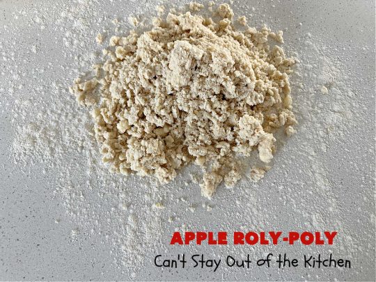 Apply Roly-Poly | Can't Stay Out of the Kitchen | #AppleRolyPoly is one of the best #desserts you'll ever sink your teeth into. This #cobbler-type #dessert rolls up like #PieCrust & is sliced into #pinwheels. It has a #cinnamon #syrup poured over top before #baking. The result has a #cake-like texture & is beyond spectacular. Excellent served with #IceCream. #apples #AppleDessert #AppleCobbler