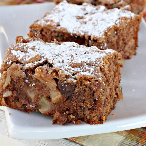 Apple Squares | Can't Stay Out of the Kitchen | this delightful #recipe is just in time for #fall harvest! These #AppleSquares just seem to melt in your mouth. They're a wonderful #dessert for any occasion & not difficult to make. #tailgating #FallBaking #apples #Cookies #brownies #baking #HolidayBaking