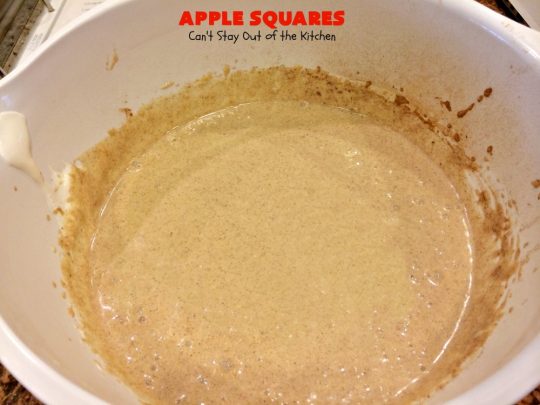 Apple Squares | Can't Stay Out of the Kitchen | this delightful #recipe is just in time for #fall harvest! These #AppleSquares just seem to melt in your mouth. They're a wonderful #dessert for any occasion & not difficult to make. #tailgating #FallBaking #apples #Cookies #brownies #baking #HolidayBaking