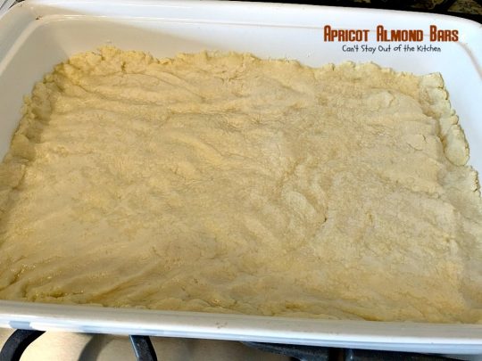 Apricot Almond Bars | Can't Stay Out of the Kitchen | these #cookie bars are fantastic. #Apricot preserves are layered on a shortbread crust and sprinkled with #almonds. We love to make these for the #holidays. #dessert