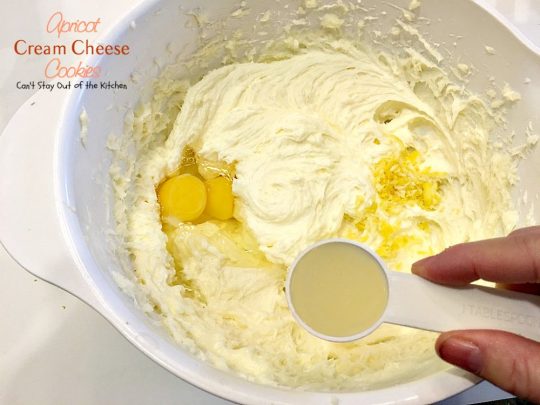 Apricot Cream Cheese Cookies | Can't Stay Out of the Kitchen | these are some of our favorite #christmas #cookies. These thumbprint cookies have #apricot preserves in the center. #dessert