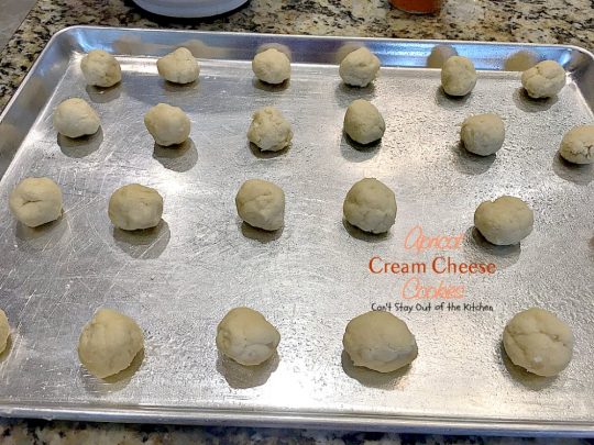 Apricot Cream Cheese Cookies | Can't Stay Out of the Kitchen | these are some of our favorite #christmas #cookies. These thumbprint cookies have #apricot preserves in the center. #dessert
