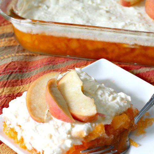 Apricot Gelatin Salad | Can't Stay Out of the Kitchen | this creamy #apricot #Jello #salad is one of our favorite summer salads. It's wonderful for #MemorialDay & other #holiday fun. #pineapple #bananas