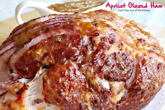 Apricot Glazed Ham | Can't Stay Out of the Kitchen | one of the easiest, most succulent & delicious ways to prepare #ham for #holiday menus. This one gives instructions on how to carve a #spiral-cutham. #glutenfree