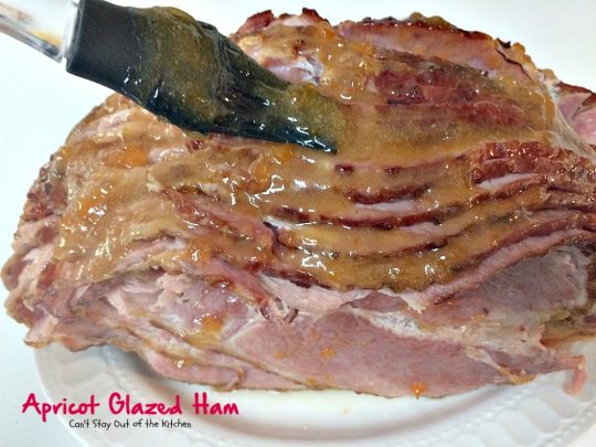 Apricot Glazed Ham | Can't Stay Out of the Kitchen | one of the easiest, most succulent & delicious ways to prepare #ham for #holiday menus. This one gives instructions on how to carve a #spiral-cutham. #glutenfree