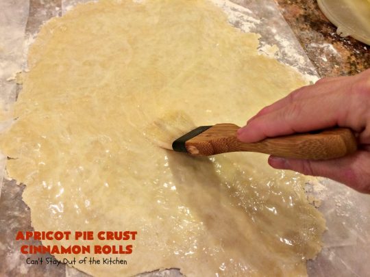Apricot Pie Crust Cinnamon Rolls | Can't Stay Out of the Kitchen | these fantastic #CinnamonRolls are made with #PieCrust & #ApricotJam. They're really spectacular for a weekend, company or #holiday #breakfast. Every bite will have you drooling! #cinnamon #HolidayBreakfast #Christmas #NewYearsDay #ApricotPieCrustCinnamonRolls