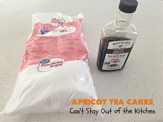 Apricot Tea Cakes | Can't Stay Out of the Kitchen | these fabulous #TeaCakes include #apricots, vanilla chips, #walnuts , glazed icing & a #cherry on top! Marvelous for #holiday or #Christmas parties. Festive, elegant, beautiful! #dessert #ApricotDessert #ApricotTeaCakes