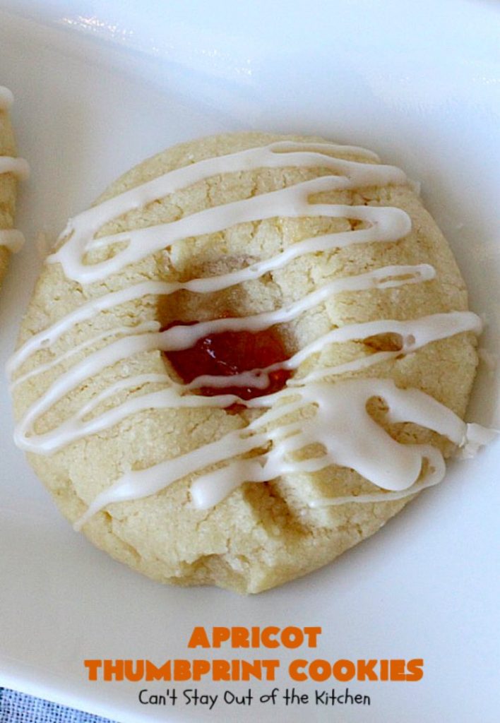 Apricot Thumbprint Cookies | Can't Stay Out of the Kitchen | these delicious #cookies are family favorites. Perfect for any #holiday, potluck, baby shower or other party. #apricot #dessert